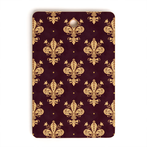 Avenie Fleur De Lis In Royal Burgundy Cutting Board Rectangle