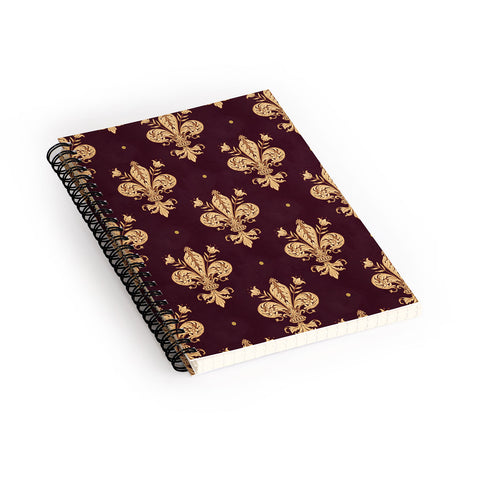 Avenie Fleur De Lis In Royal Burgundy Spiral Notebook