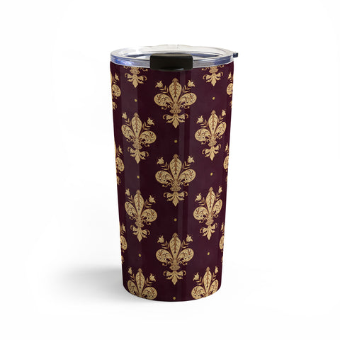 Avenie Fleur De Lis In Royal Burgundy Travel Mug