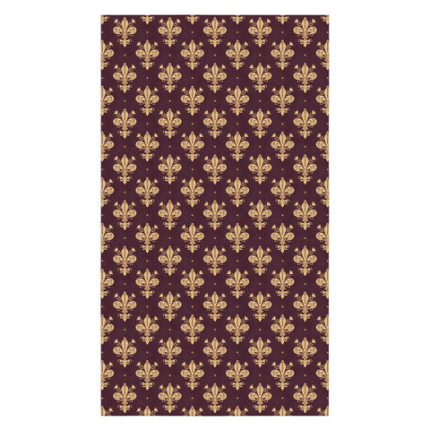 Avenie Fleur De Lis In Royal Burgundy Tablecloth