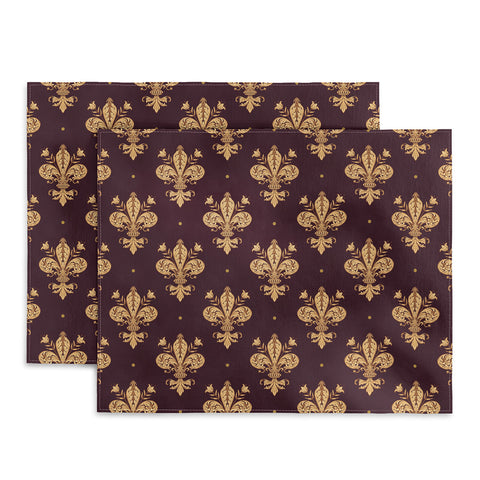 Avenie Fleur De Lis In Royal Burgundy Placemat