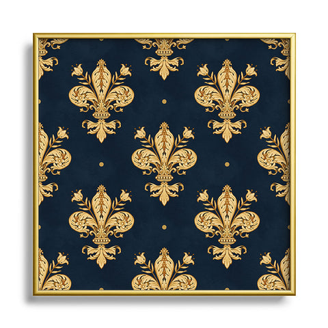 Avenie Fleur De Lis Square Metal Framed Art Print
