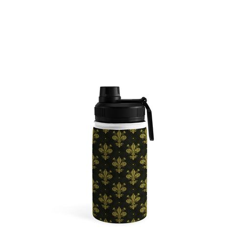 Avenie Fleur de Lis Moss Green Water Bottle