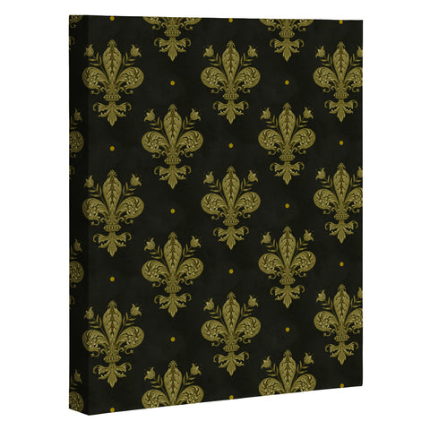 Avenie Fleur de Lis Moss Green Art Canvas