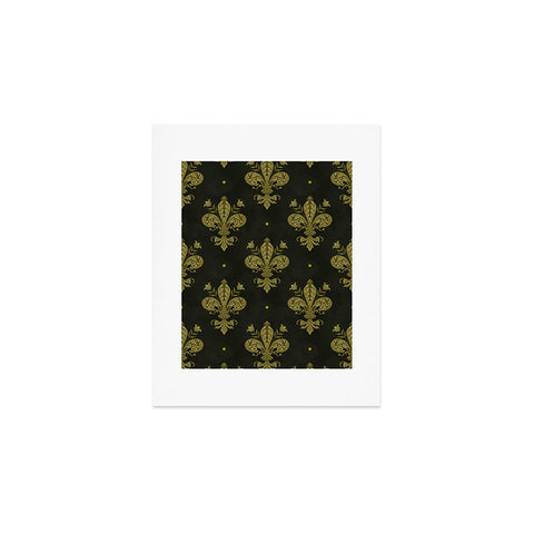 Avenie Fleur de Lis Moss Green Art Print