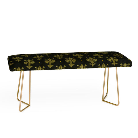 Avenie Fleur de Lis Moss Green Bench