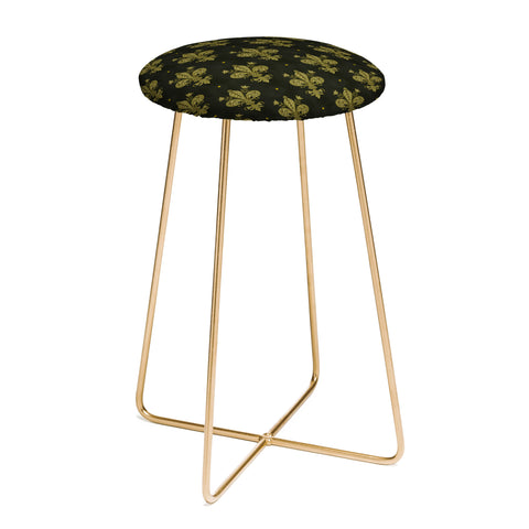 Avenie Fleur de Lis Moss Green Counter Stool