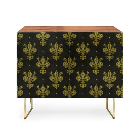 Avenie Fleur de Lis Moss Green Credenza