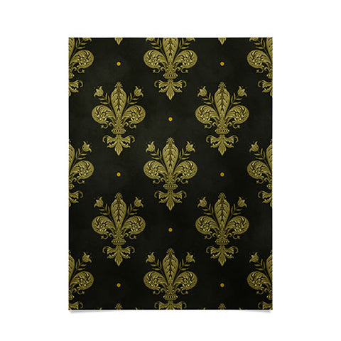 Avenie Fleur de Lis Moss Green Poster