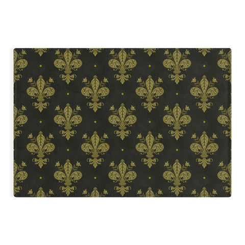 Avenie Fleur de Lis Moss Green Outdoor Rug