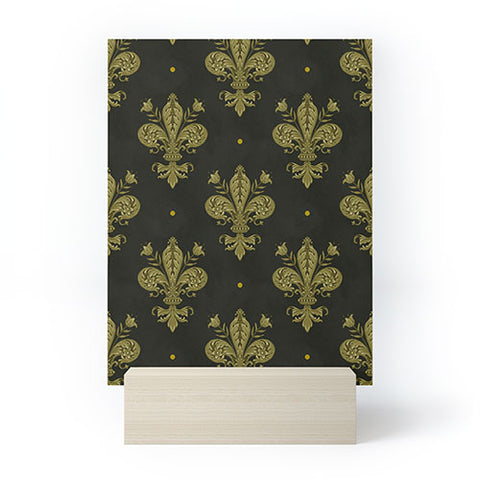 Avenie Fleur de Lis Moss Green Mini Art Print