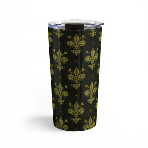 Avenie Fleur de Lis Moss Green Travel Mug