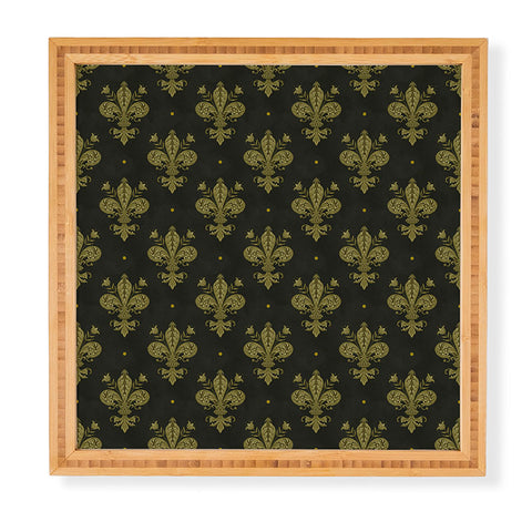 Avenie Fleur de Lis Moss Green Framed Wall Art