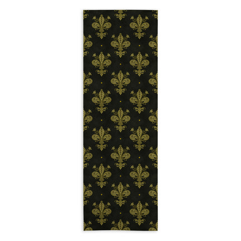 Avenie Fleur de Lis Moss Green Yoga Towel