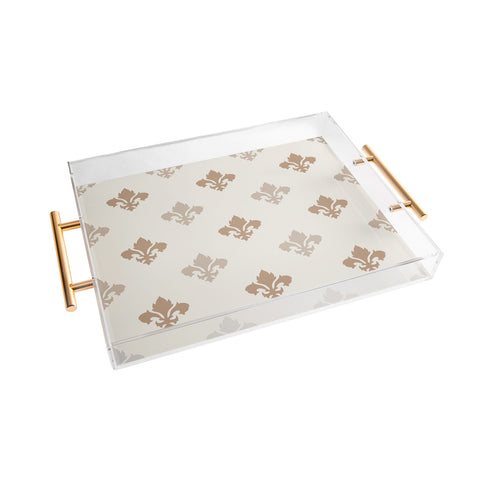Avenie Fleur De Lis Neutral Acrylic Tray