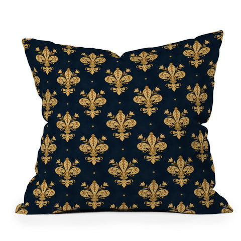 Avenie Fleur De Lis Outdoor Throw Pillow