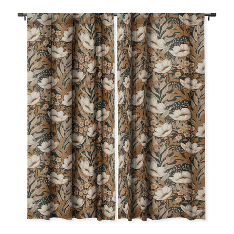 Avenie Floral Meadow Fall Neutrals Blackout Non Repeat