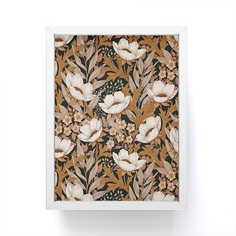 Avenie Floral Meadow Fall Neutrals Framed Mini Art Print