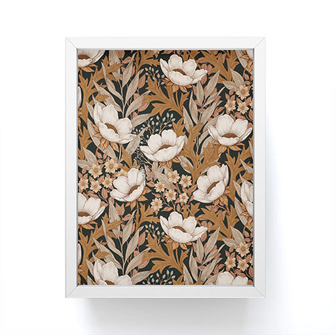 Avenie Floral Meadow Fall Neutrals Framed Mini Art Print