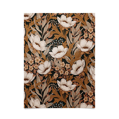 Avenie Floral Meadow Fall Neutrals Poster