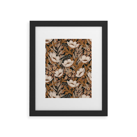 Avenie Floral Meadow Fall Neutrals Framed Art Print