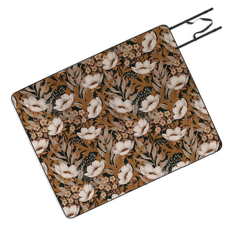 Avenie Floral Meadow Fall Neutrals Picnic Blanket