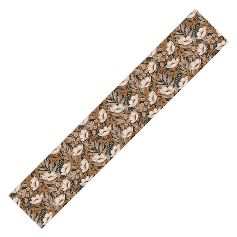 Avenie Floral Meadow Fall Neutrals Table Runner