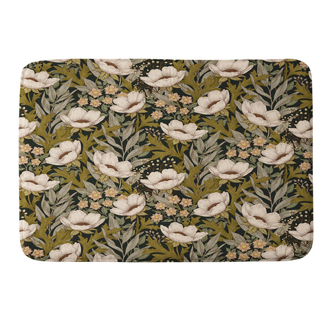Avenie Floral Meadow Spring Green Memory Foam Bath Mat