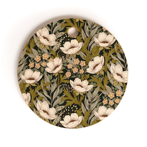 Avenie Floral Meadow Spring Green Cutting Board Round