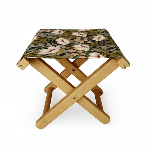 Avenie Floral Meadow Spring Green Folding Stool