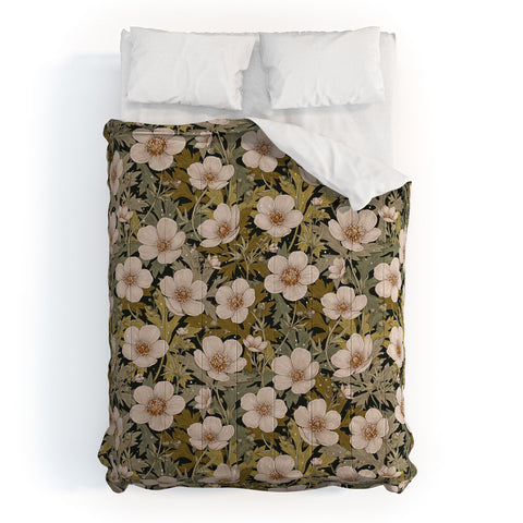 Avenie Floral Meadow Spring Green I Comforter