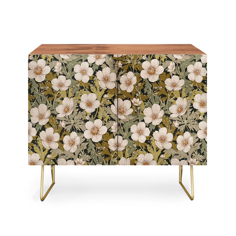 Avenie Floral Meadow Spring Green I Credenza