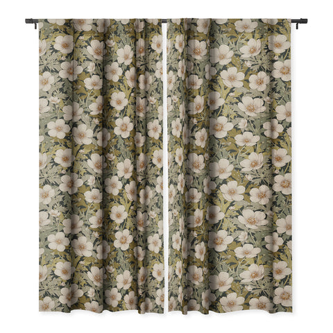 Avenie Floral Meadow Spring Green I Blackout Non Repeat