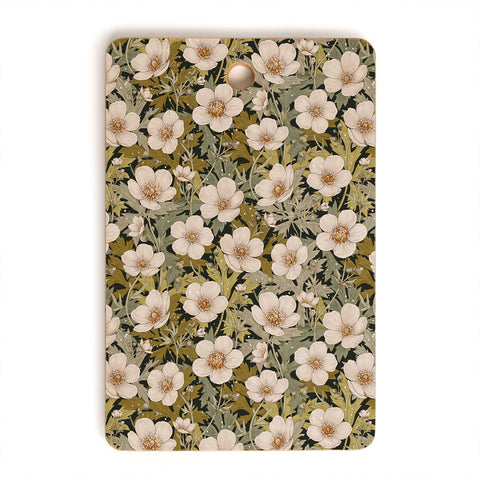 Avenie Floral Meadow Spring Green I Cutting Board Rectangle