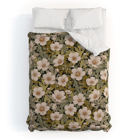 Avenie Floral Meadow Spring Green I Duvet Cover