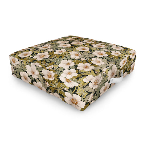 Avenie Floral Meadow Spring Green I Outdoor Floor Cushion