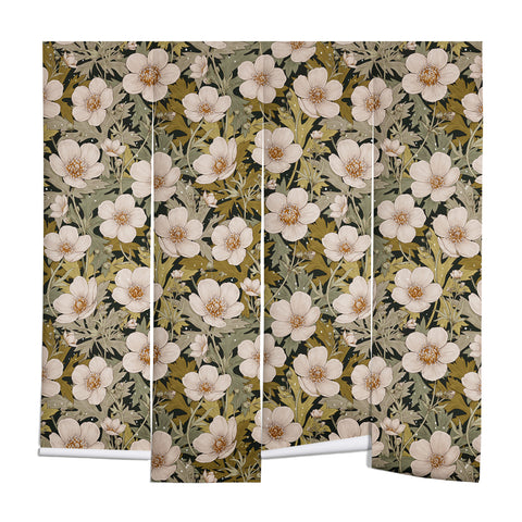 Avenie Floral Meadow Spring Green I Wall Mural