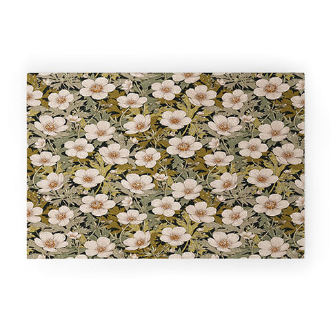 Avenie Floral Meadow Spring Green I Welcome Mat