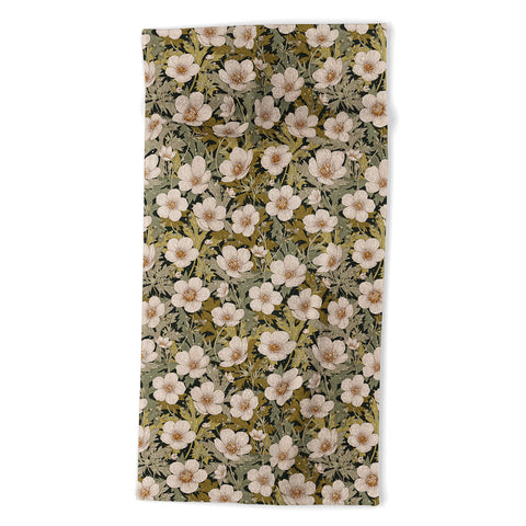 Avenie Floral Meadow Spring Green I Beach Towel