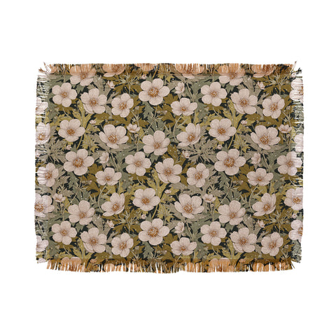 Avenie Floral Meadow Spring Green I Throw Blanket