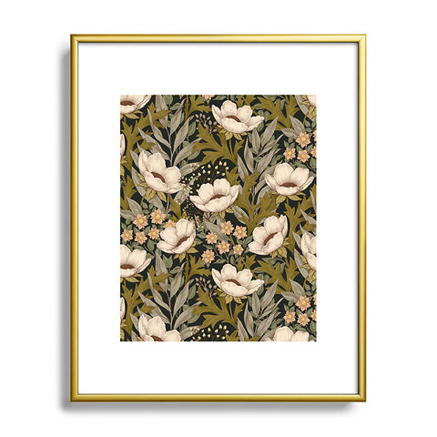 Avenie Floral Meadow Spring Green Metal Framed Art Print