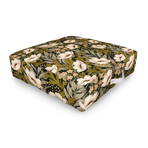 Avenie Floral Meadow Spring Green Outdoor Floor Cushion