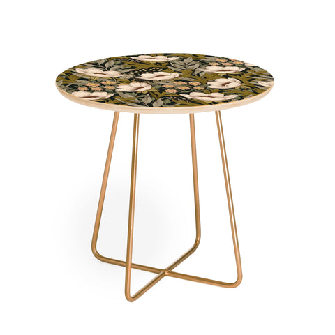 Avenie Floral Meadow Spring Green Round Side Table