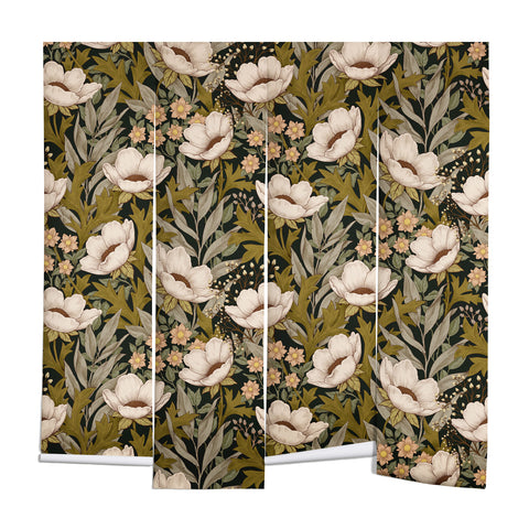 Avenie Floral Meadow Spring Green Wall Mural