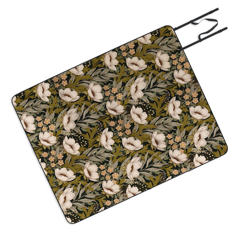 Avenie Floral Meadow Spring Green Picnic Blanket