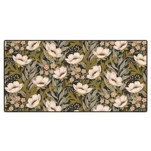 Avenie Floral Meadow Spring Green Desk Mat