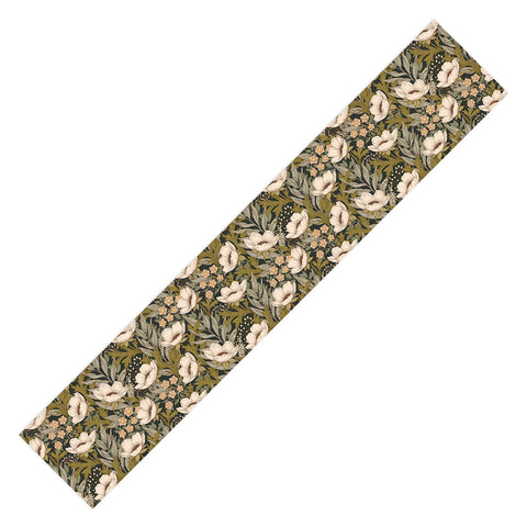 Avenie Floral Meadow Spring Green Table Runner