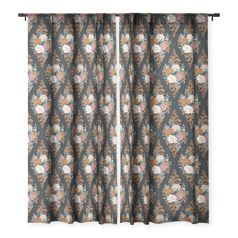 Avenie French Florals I Sheer Window Curtain