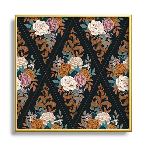 Avenie French Florals I Square Metal Framed Art Print