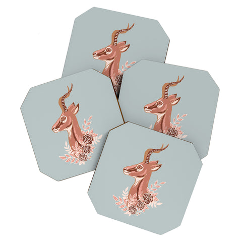 Avenie Gazelle Winter Collection Coaster Set